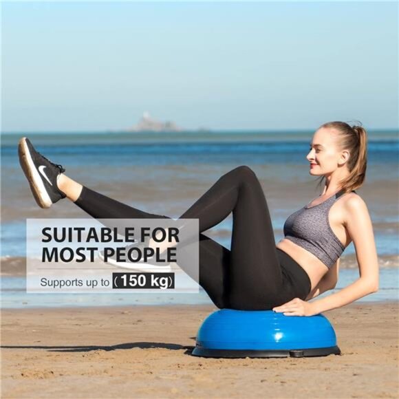 ZELUS Balance Ball Trainer with Resistance Bands and Foot Pump, Inflatable Yoga - Picture 6 of 7